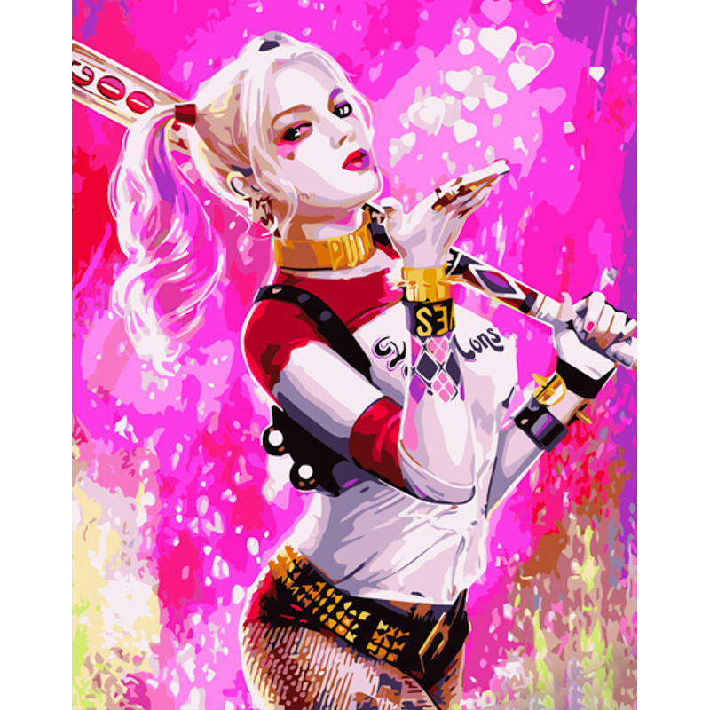 Malen nach Zahlen Strateg PREMIUM Harley Quinn 2 Größe 40x50 cm (GS1180)