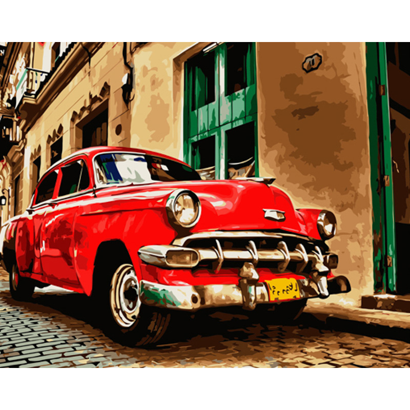 Червона ретро машина 