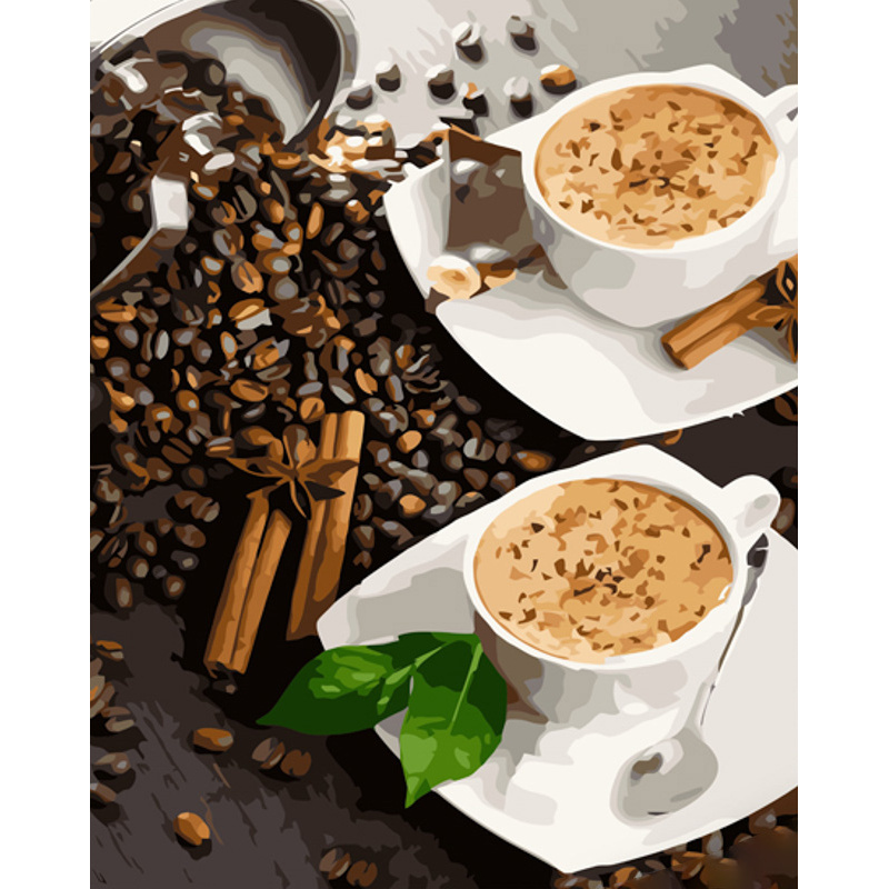 Paint by numbers Strateg PREMIUM Meeting for coffee size 40x50 cm (GS1205)
