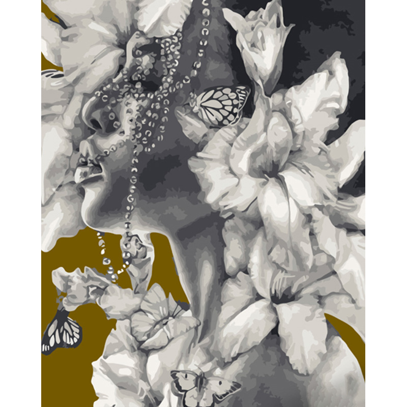 Картина за номерами Strateg ПРЕМІУМ Мрії у квітах з лаком розміром 40х50 см (GS1254)