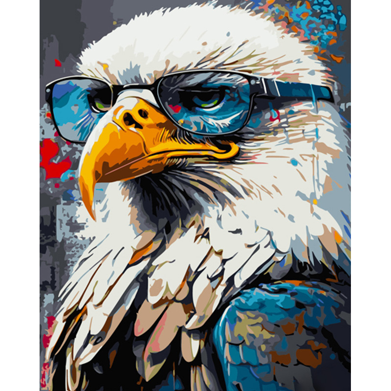 Картина за номерами Strateg ПРЕМІУМ Крутий орел розміром 40х50 см (GS1291)