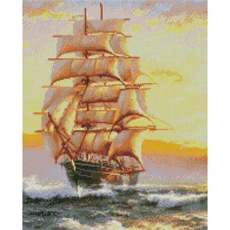 Алмазна картина Strateg ПРЕМІУМ Величний човен 