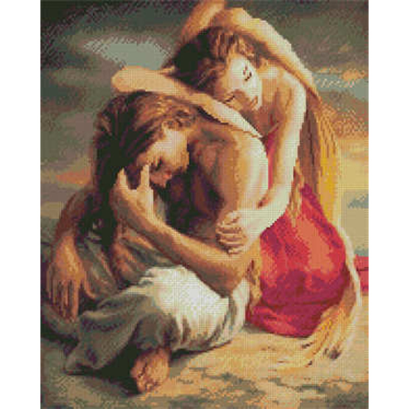 Алмазна картина Strateg ПРЕМІУМ Янгол охоронець 