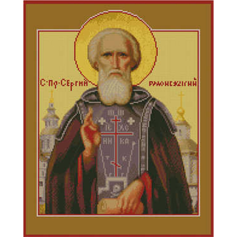 Алмазна картина Strateg ПРЕМІУМ Сергій Радонезький Чудотворець 