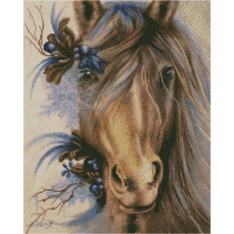 Алмазна картина Strateg ПРЕМІУМ Ніжний кінь 