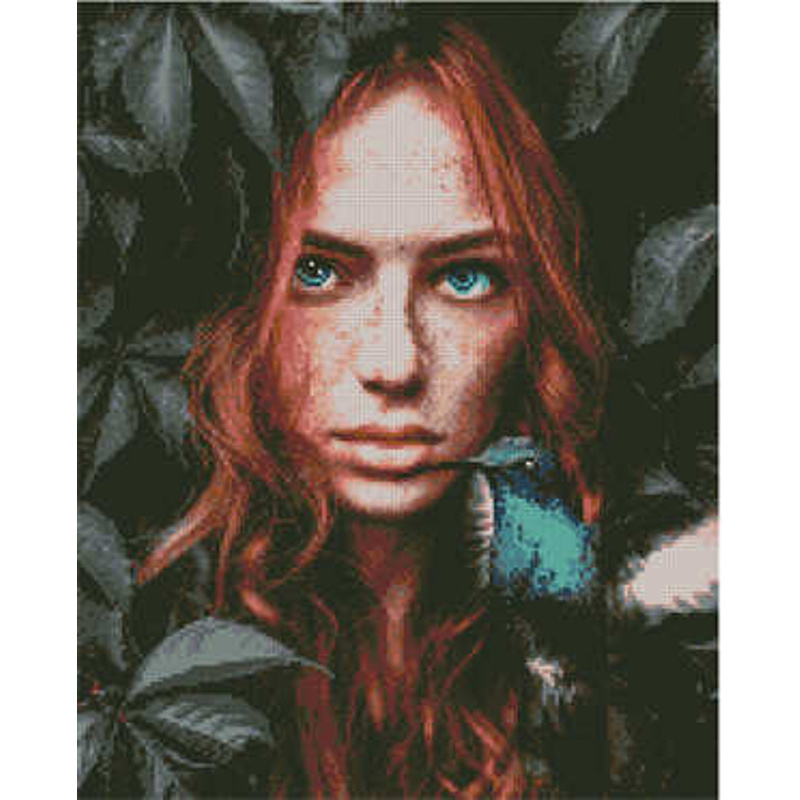 Алмазна картина Strateg ПРЕМІУМ Руда красуня 