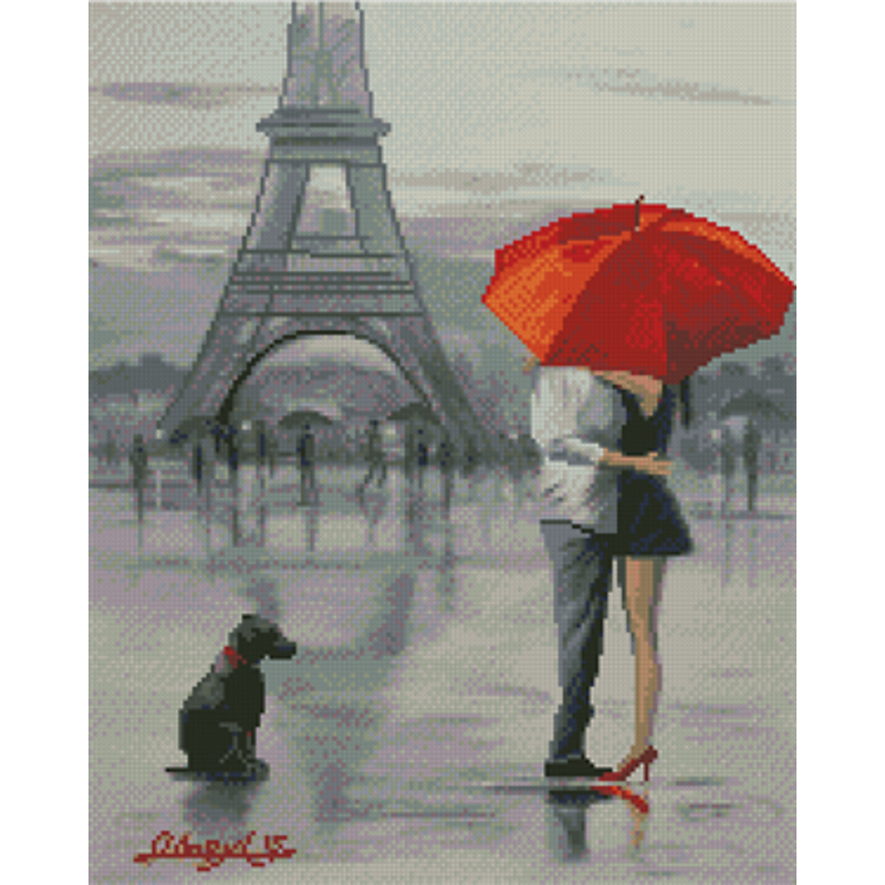 Алмазна картина Strateg ПРЕМІУМ Подорож у Париж 