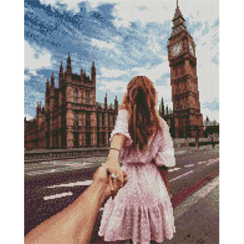 Diamond painting Strateg PREMIUM Walk to Big Ben size 40х50 sm (L-143)