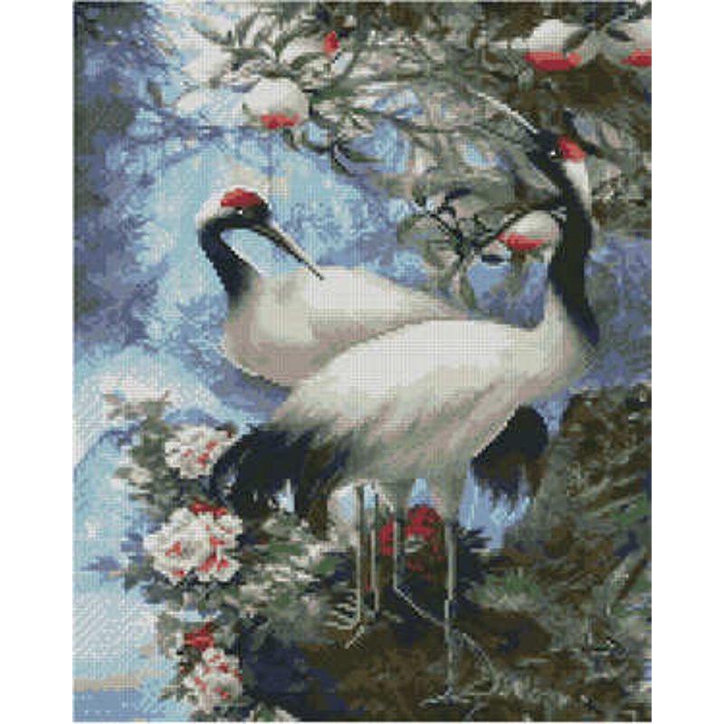 Diamond painting Strateg PREMIUM A pair of cranes size 40х50 sm (L-187)