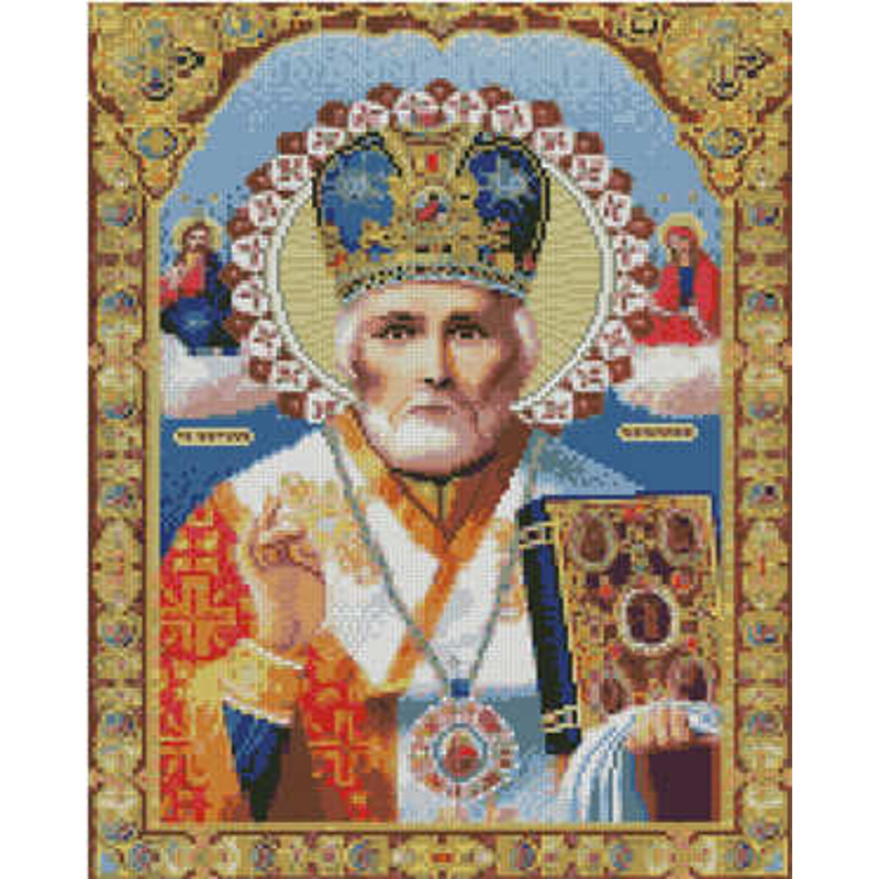 Алмазна картина Strateg ПРЕМІУМ Микола Чудотворець 