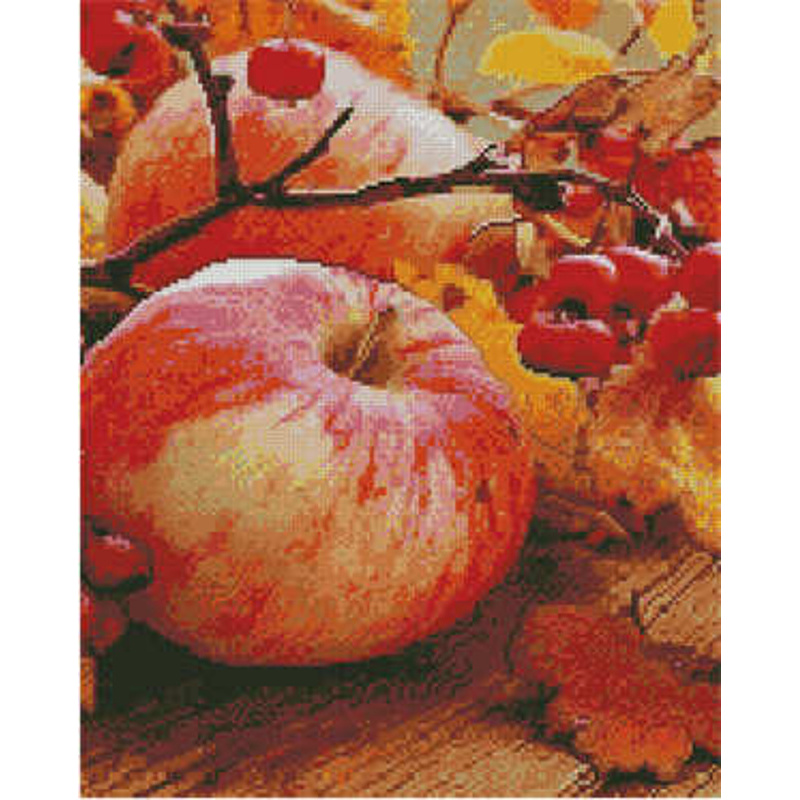 Алмазна картина Strateg ПРЕМІУМ Дари осені 