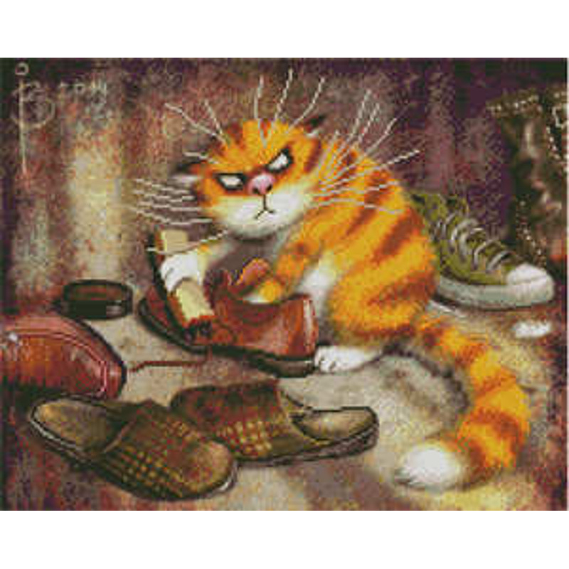 Алмазна картина Strateg ПРЕМІУМ Вусатий злюка 