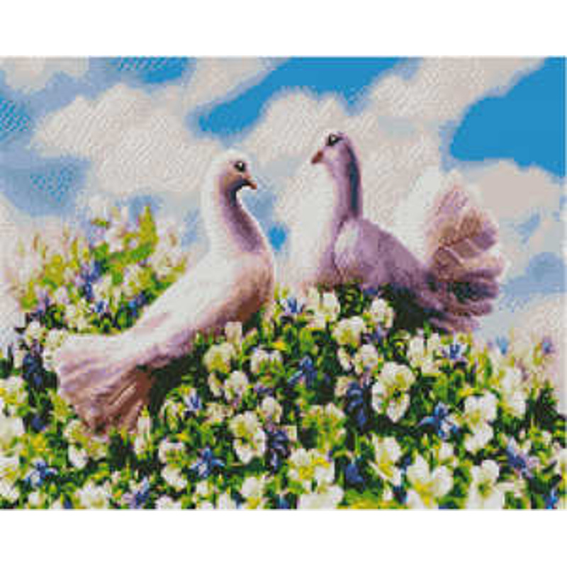 Diamond painting Strateg PREMIUM Love of pigeons size 40х50 sm (L-363)