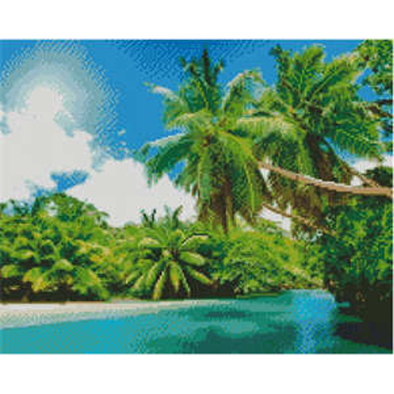 Алмазна картина Strateg ПРЕМІУМ На Мальдівах 