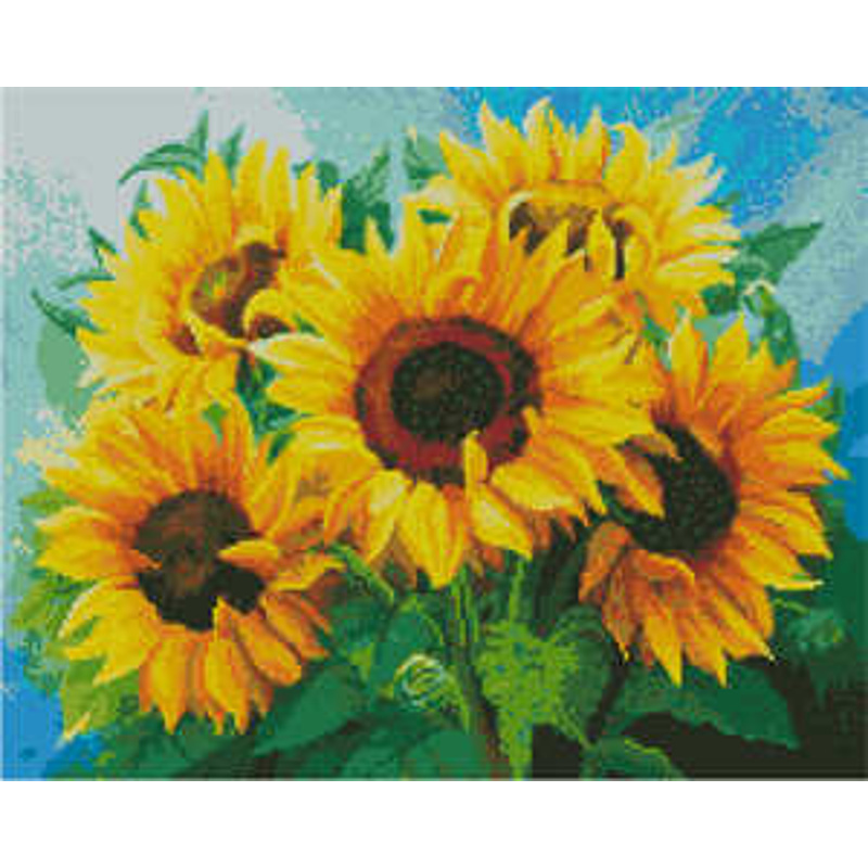 Алмазна картина Strateg ПРЕМІУМ Розкішні соняшники 