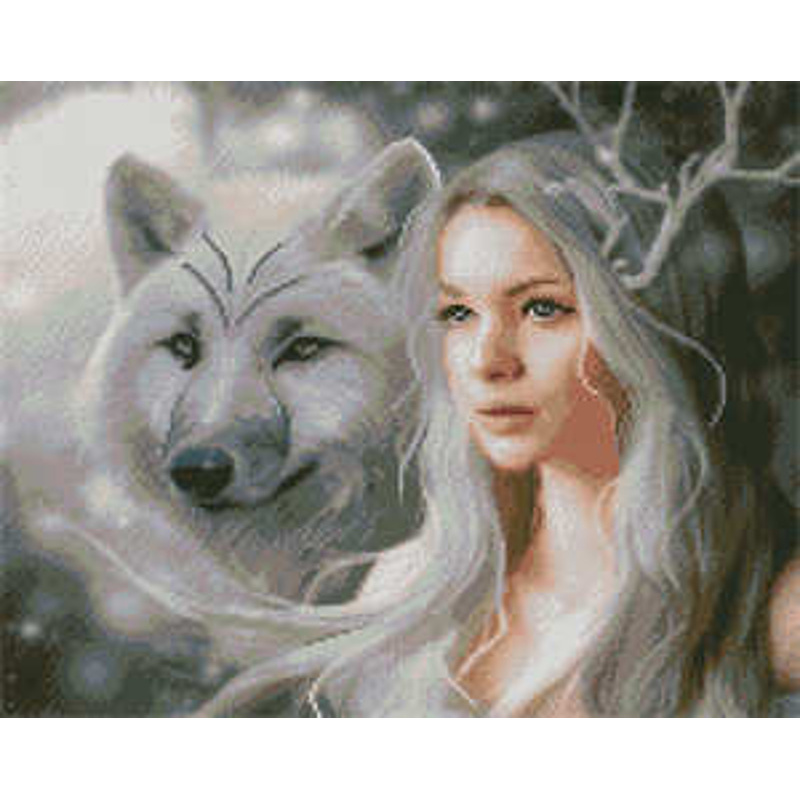 Алмазна картина Strateg ПРЕМІУМ Казкова дівчина 