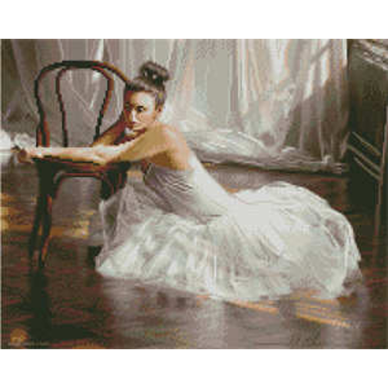 Алмазная картина Strateg ПРЕМИУМ Усталая балерина размером 40х50 см (L-435)