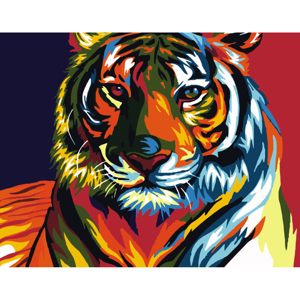 Картина за номерами Strateg  Поп-арт тигр без підрамника розміром 40х50 см (BR003)
