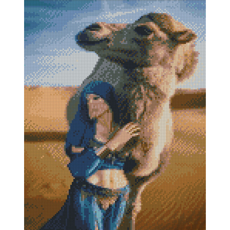 Алмазна мозаїка Strateg ПРЕМІУМ Верблюд у Сахарі розміром 30х40 см (KB025)