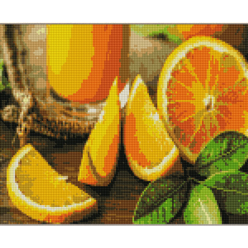 Diamantmosaik Strateg PREMIUM Helle Zitrusfrüchte Größe 30x40 cm (KB117)