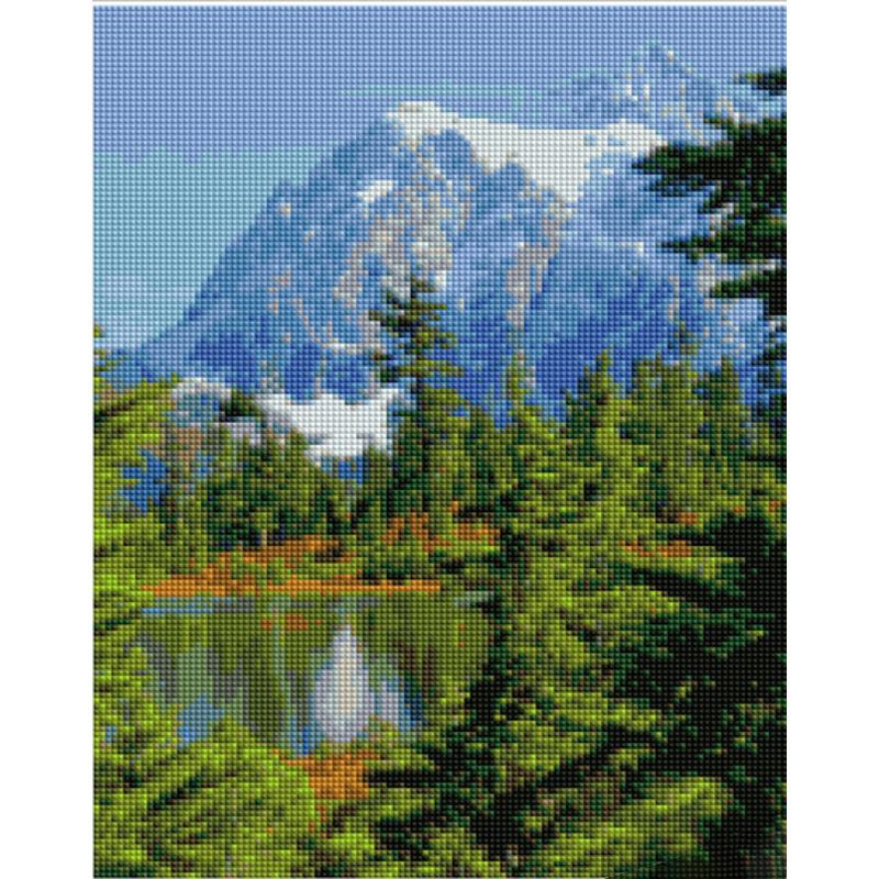 Diamantmosaik Strateg PREMIUM See in der Nähe der Berge Größe 30x40 cm (KB091)