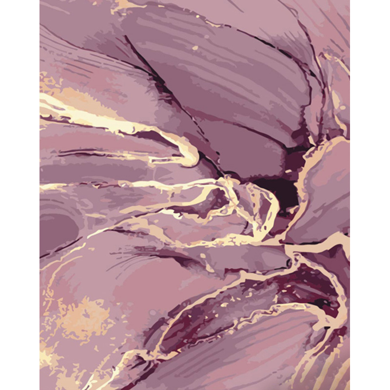 Картина за номерами Strateg ПРЕМІУМ Рожевий мармур з лаком та з рівнем розміром 40х50 см (GS1445)