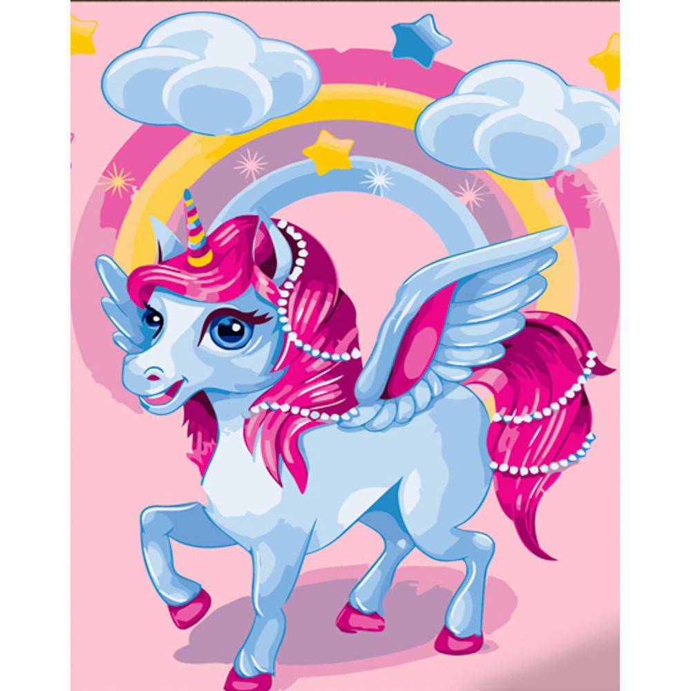 Malen nach Zahlen Strateg PREMIUM Magisches Einhorn mit Lackgröße 30x40 cm (SS6715)