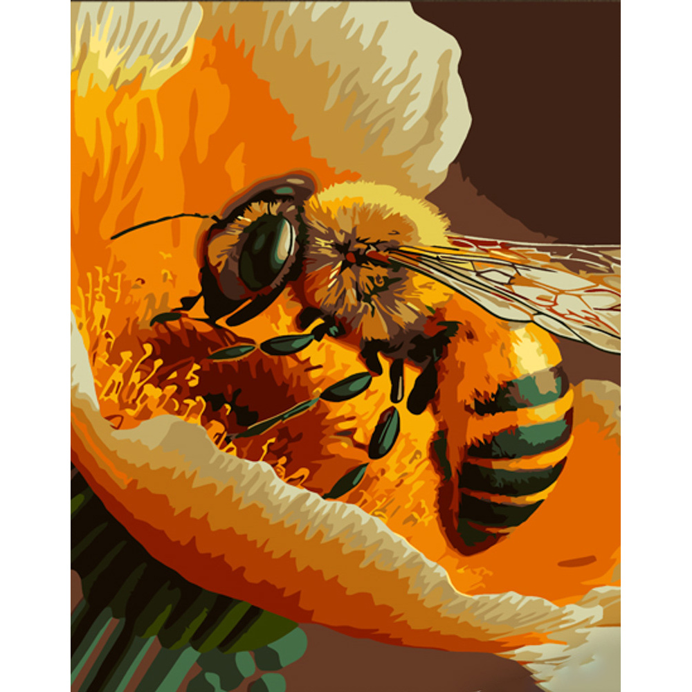 Картина за номерами Strateg ПРЕМІУМ Любителька меду з лаком розміром 30х40 см (SS6778)