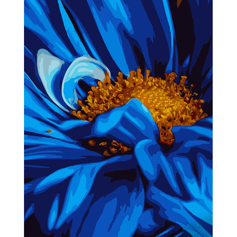 Paint by number Strateg PREMIUM Golden middle flower with varnish and with an increase in size 40x50 cm (GS1490)