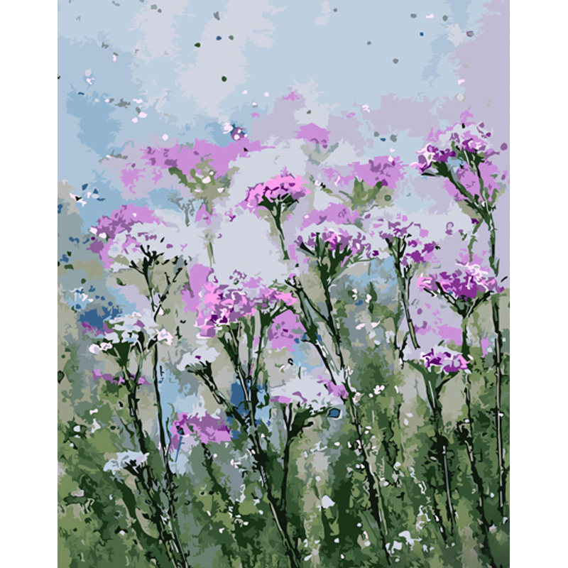 Paint by number Strateg PREMIUM Wildflowers with varnish and with an increase in size 40x50 cm (GS1497)