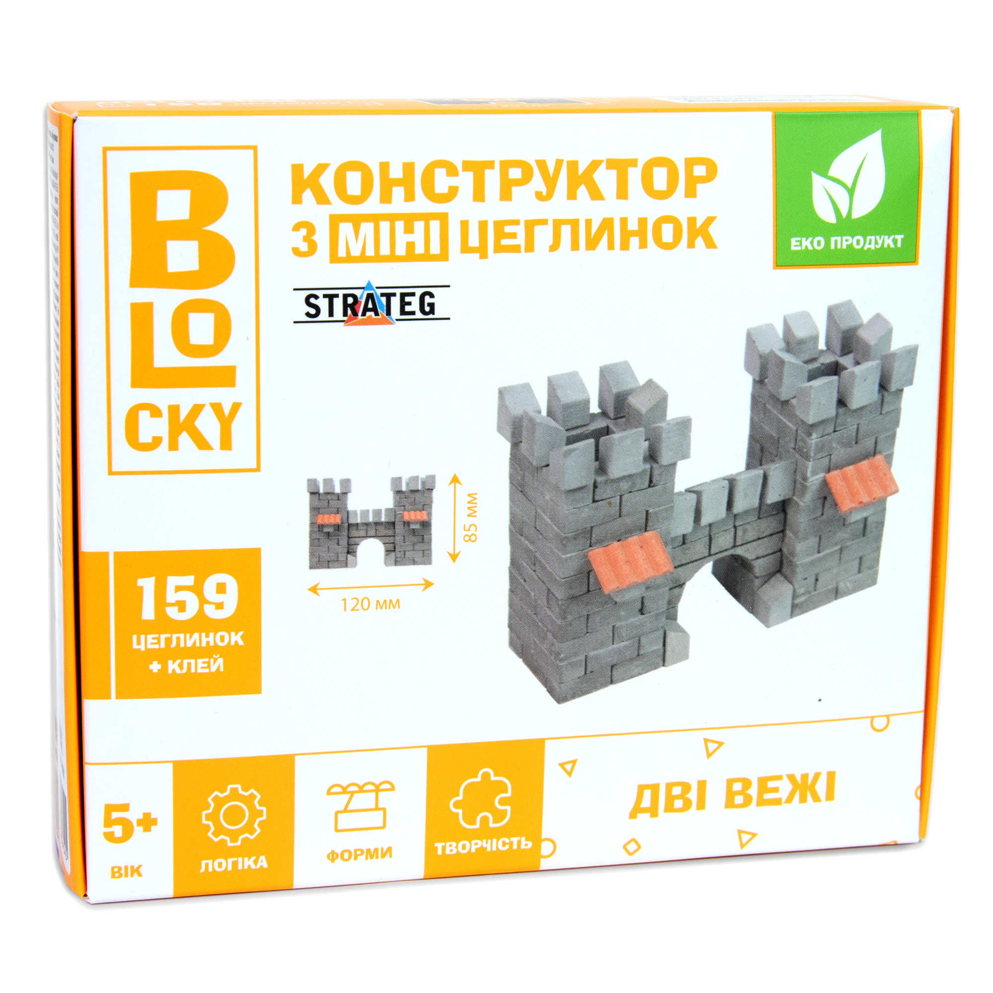 Building set for creativity from mini-bricks BLOCKY Two towers Strateg (31021)