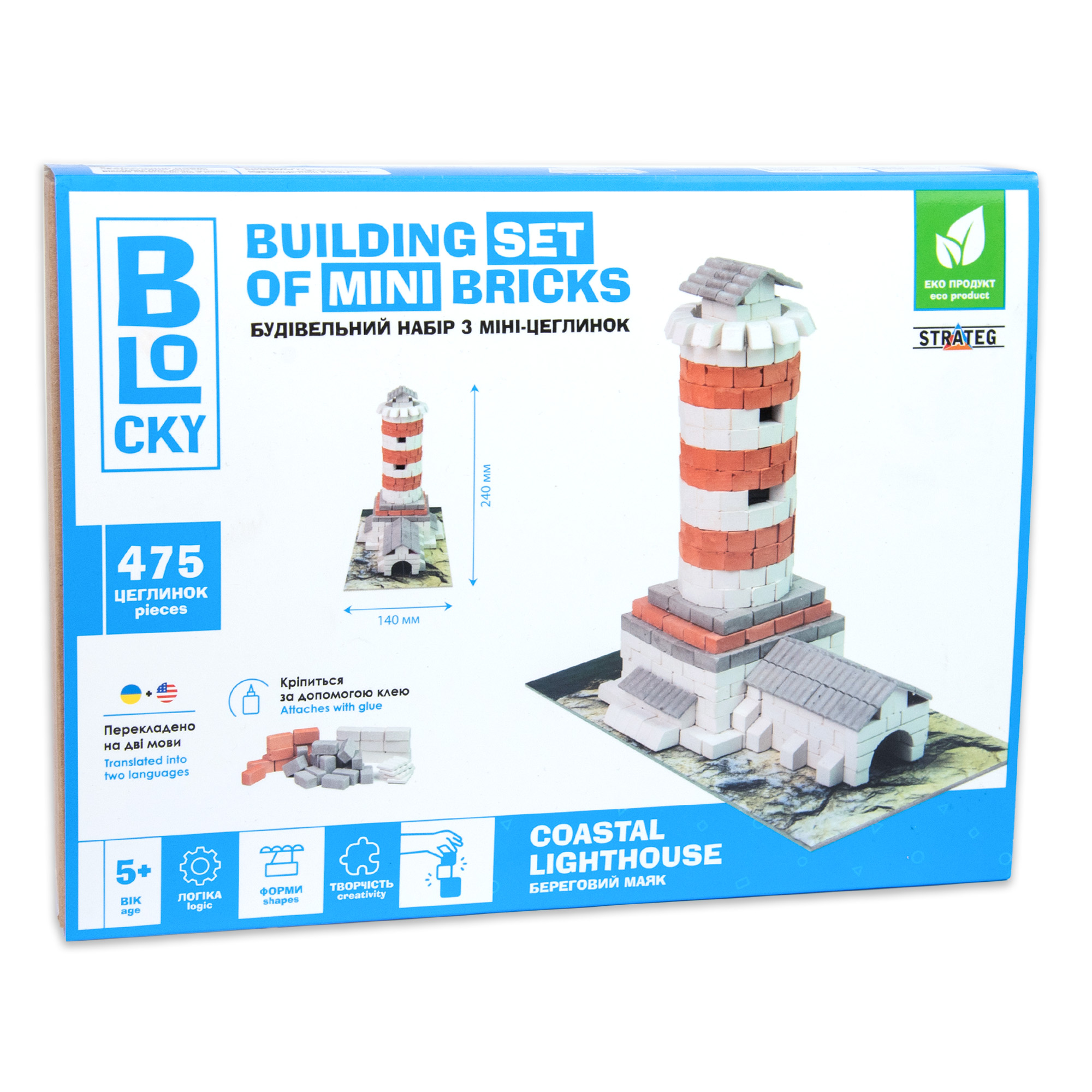 Building set for creativity with mini-bricks BLOCKY Coastal lighthouse Strateg (31009)
