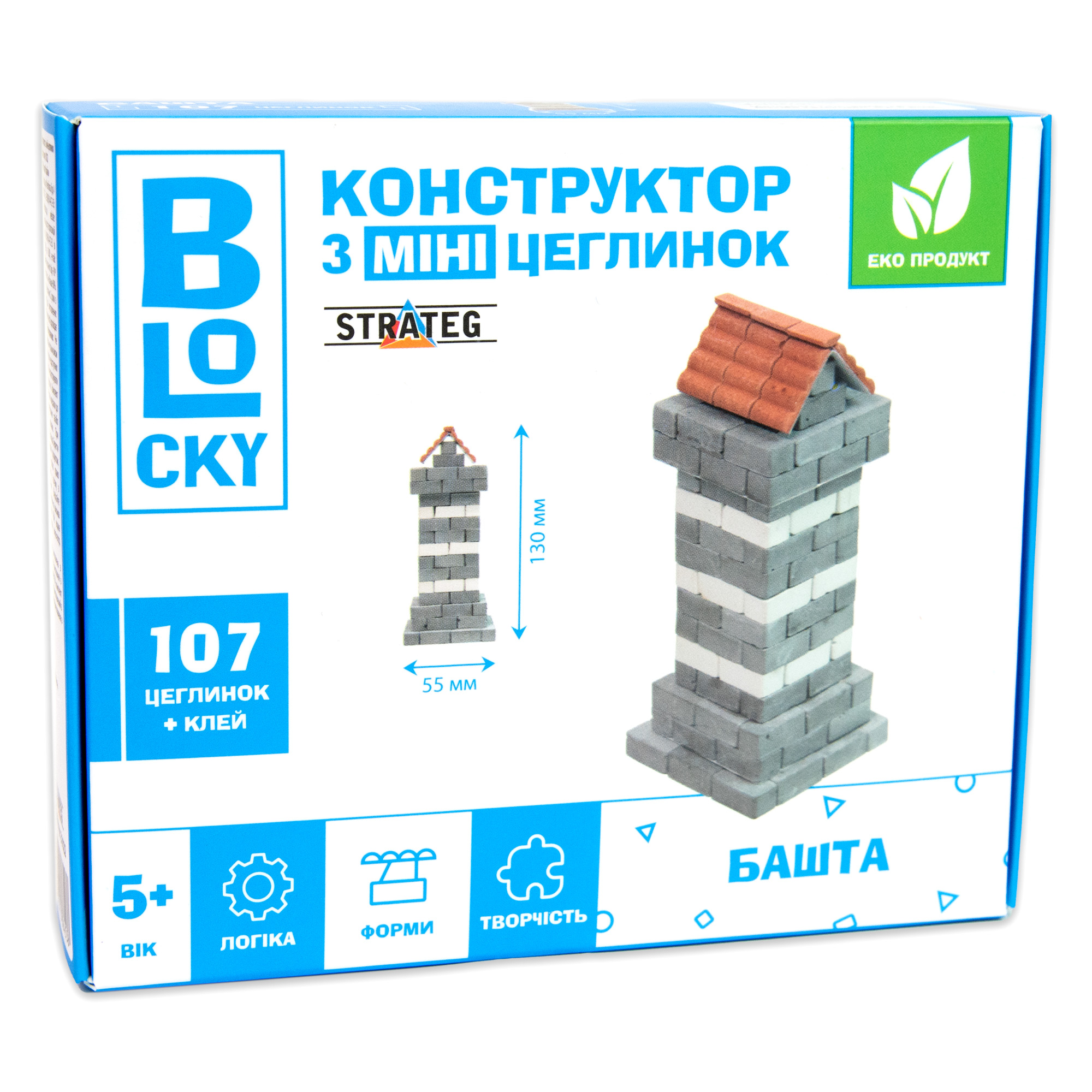 Будівельний набір для творчості з міні-цеглинок BLOCKY Башта Strateg (31022)