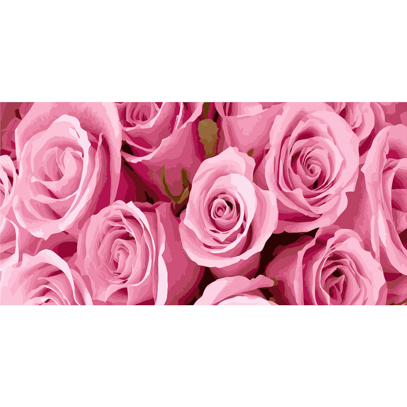 Картина за номерами Strateg ПРЕМІУМ Рожеві троянди Strateg розміром 50х25 см (WW056)