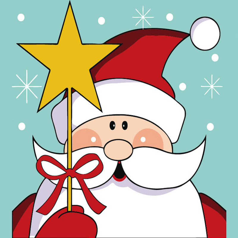 Malen nach Zahlen Strateg Weihnachtsmann Größe 20x20 cm (HH5294)