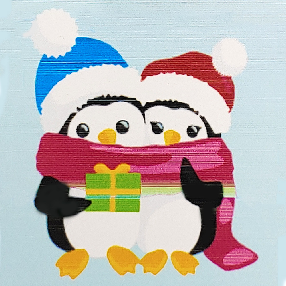 Картина за номерами Strateg  Пінгвіни з подарунком розміром 20х20 см (HH6331)