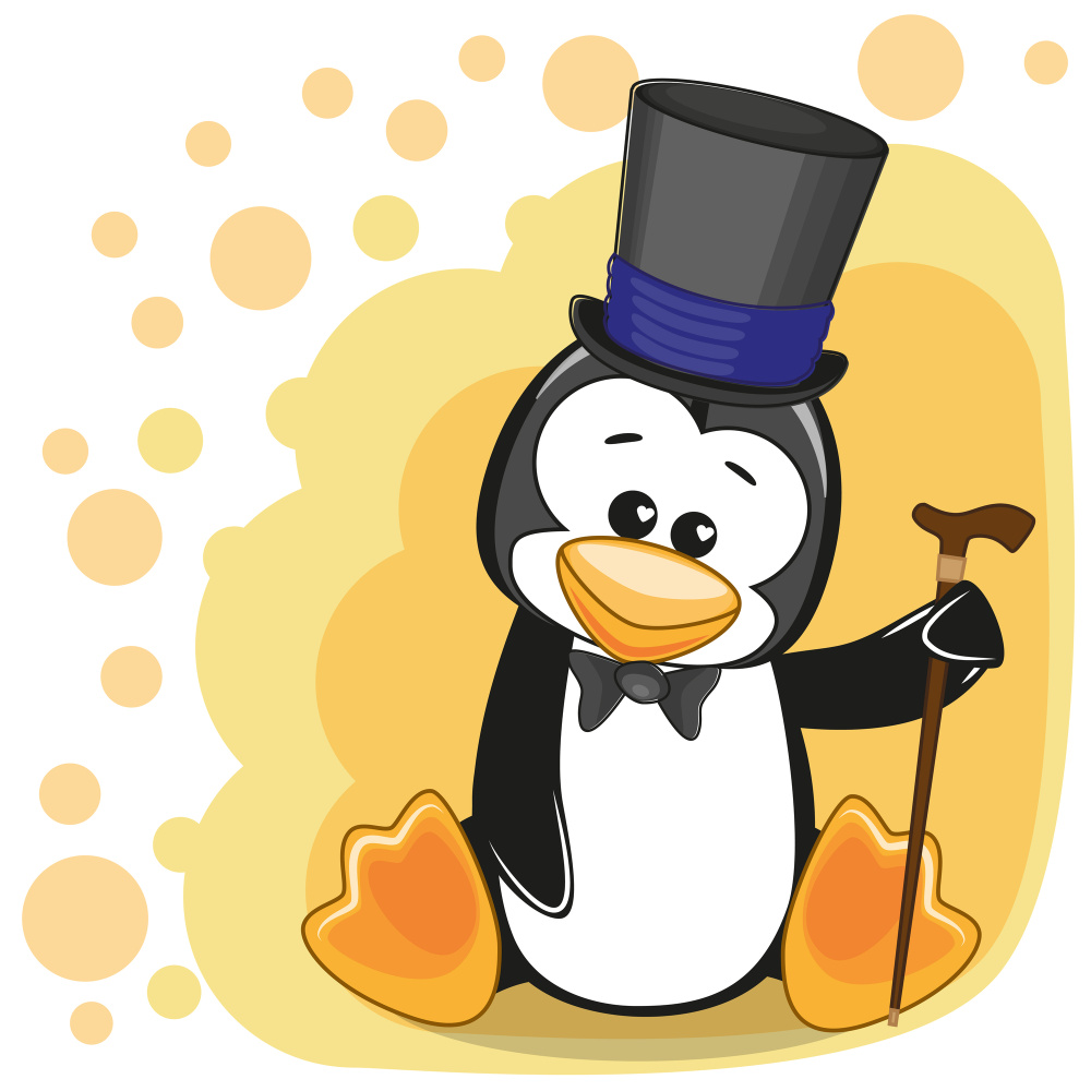 Картина за номерами Strateg ПРЕМІУМ Казковий пінгвін з лаком та з рівнем розміром 30х30 см (ES166)
