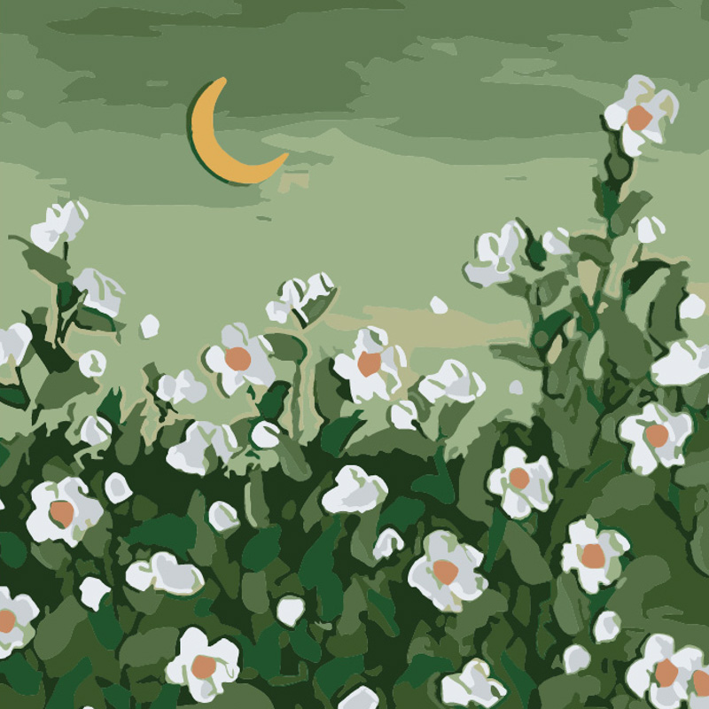 Картина за номерами Strateg Місяць у квітах розміром 20х20 см (HH5116)