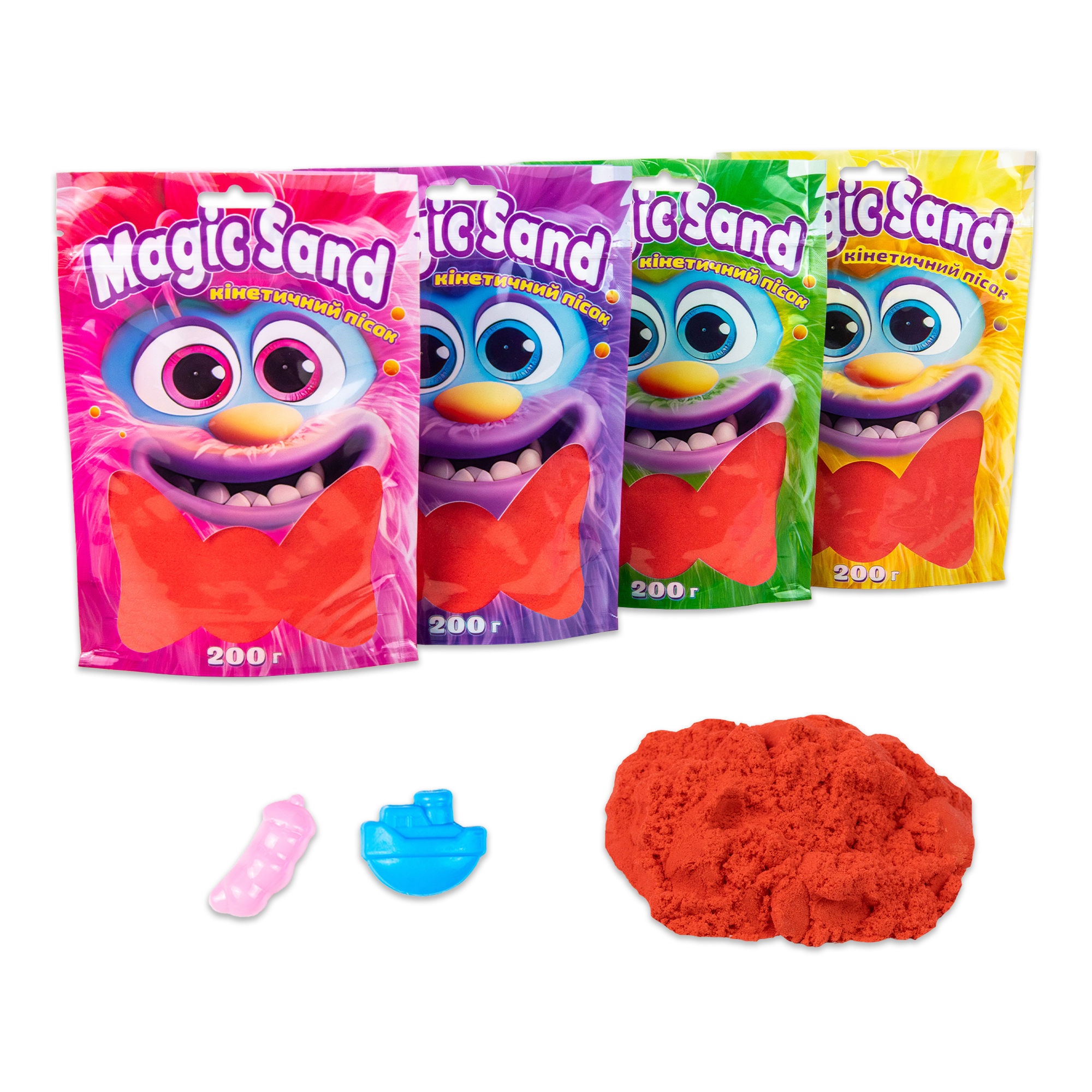 Кінетичний пісок Strateg Magic sand в пакеті 39401-6 червоний, 0,200 кг