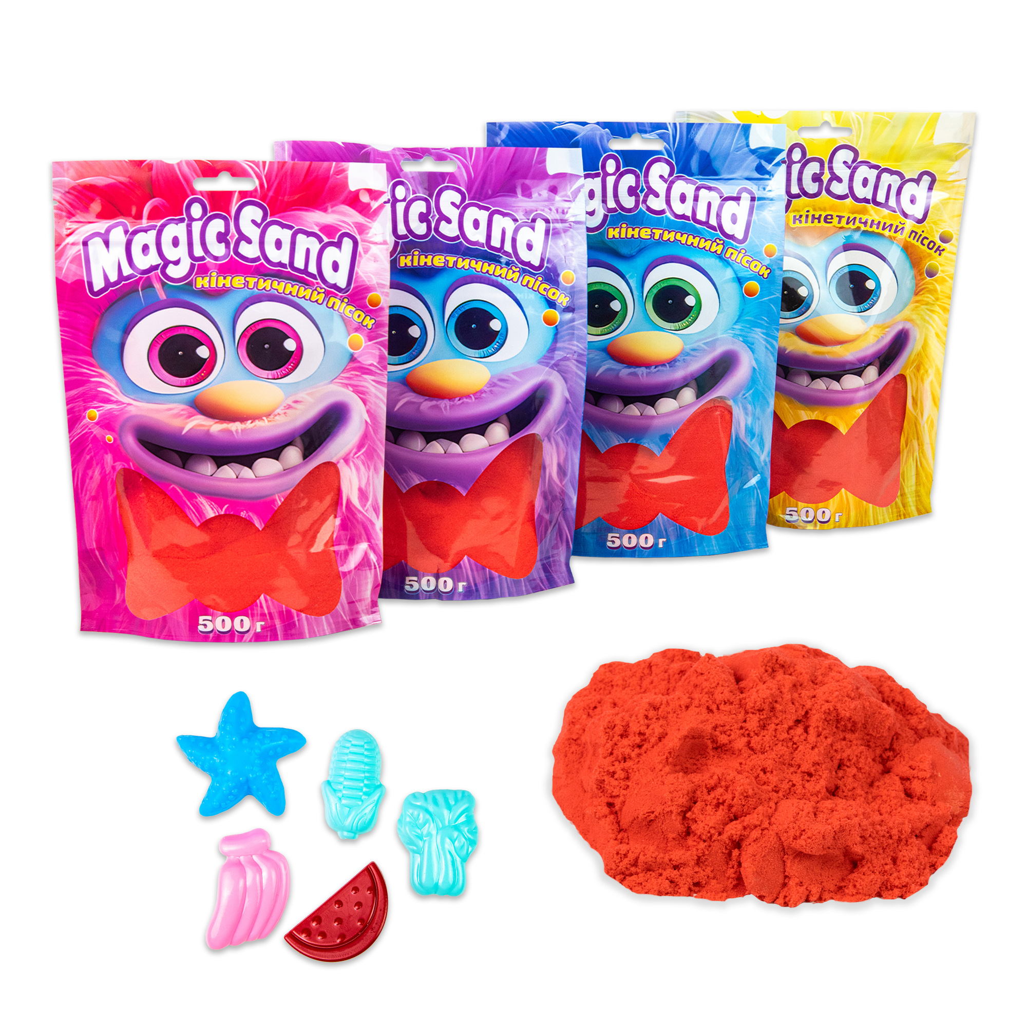 Kinetic sand Strateg Magic sand in a package 39403-6 red, 0,500 kg