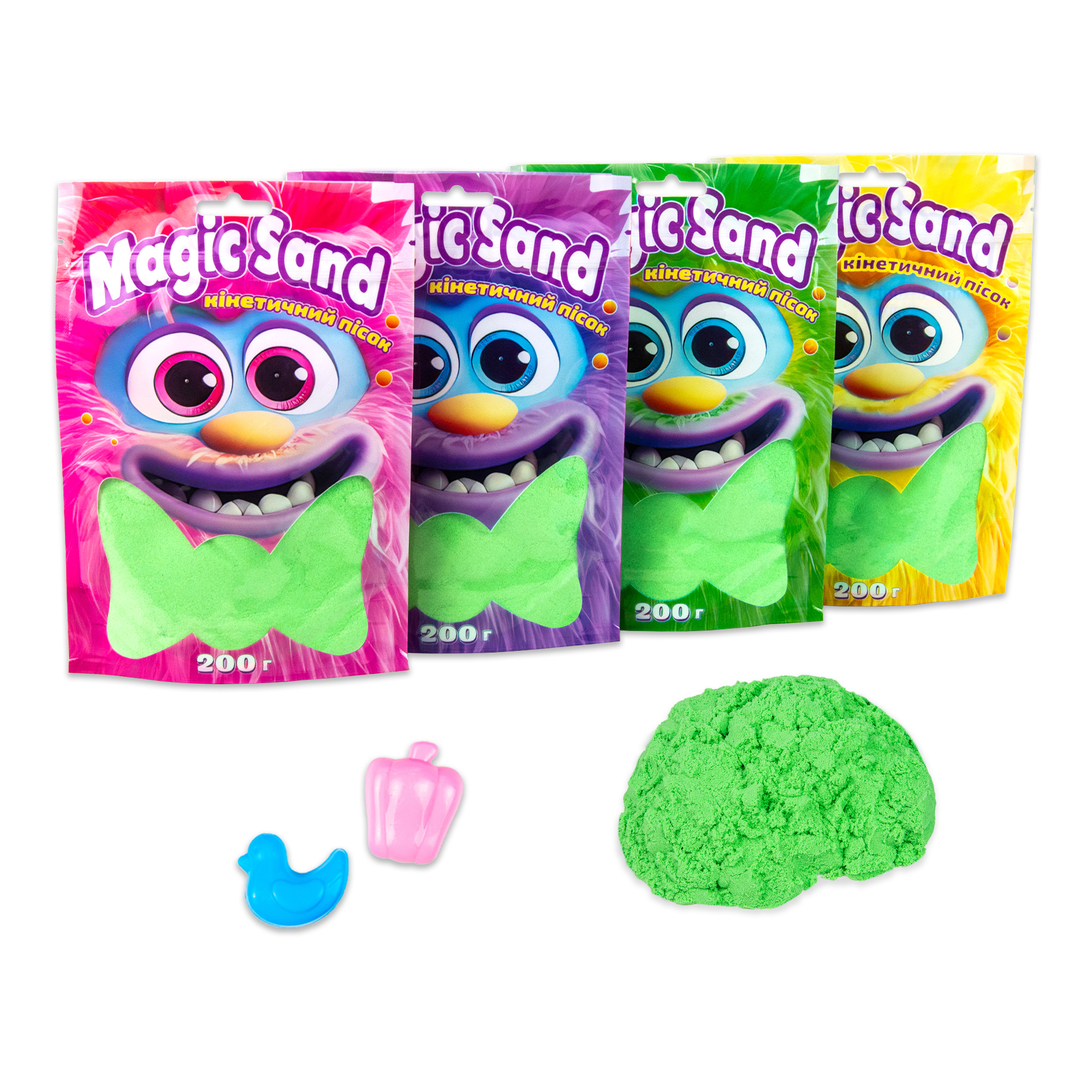 Kinetic sand Strateg Magic sand in a package 39401-2 green, 0,200 kg