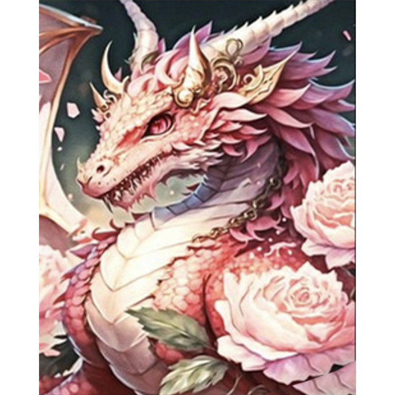 Diamond mosaic Strateg PREMIUM Flower dragon 40x50 cm (SK85978)