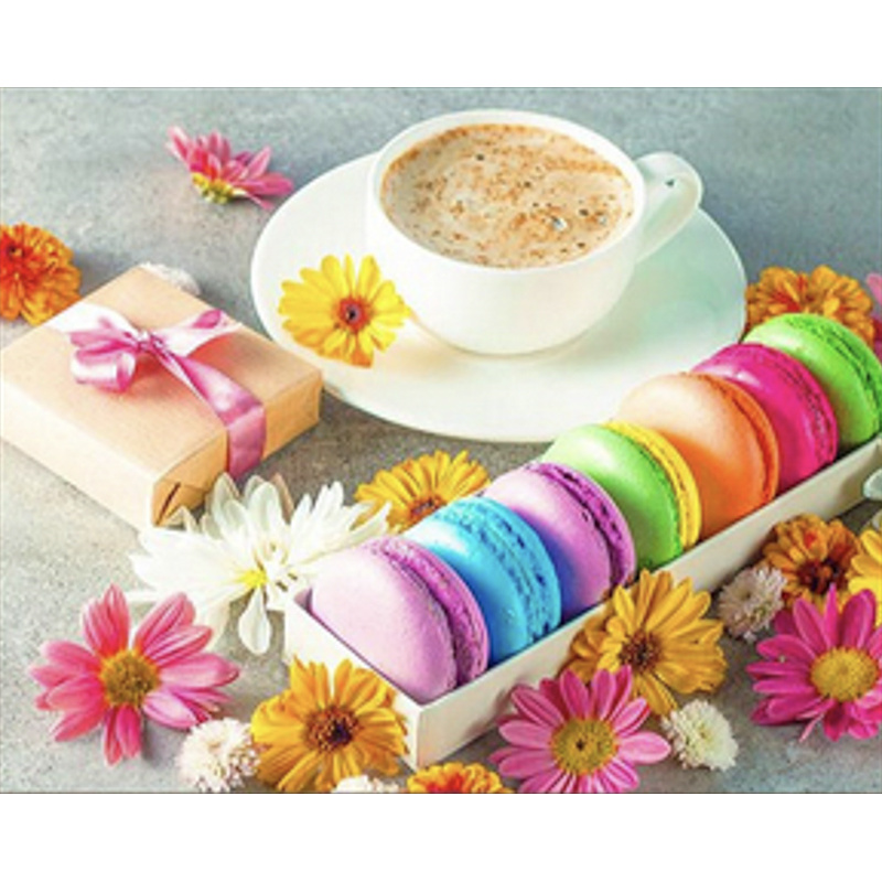 Diamond mosaic Strateg PREMIUM Colored macarons 40x50 cm (SK85995)