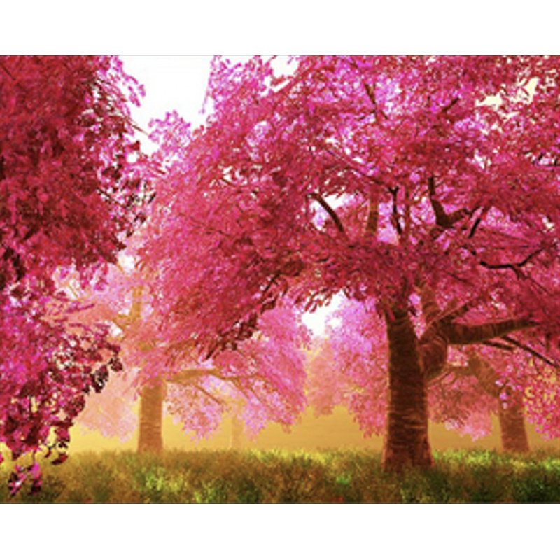 Алмазная мозаика Strateg ПРЕМИУМ Розовый лес размером 40х50 см (SK86003)