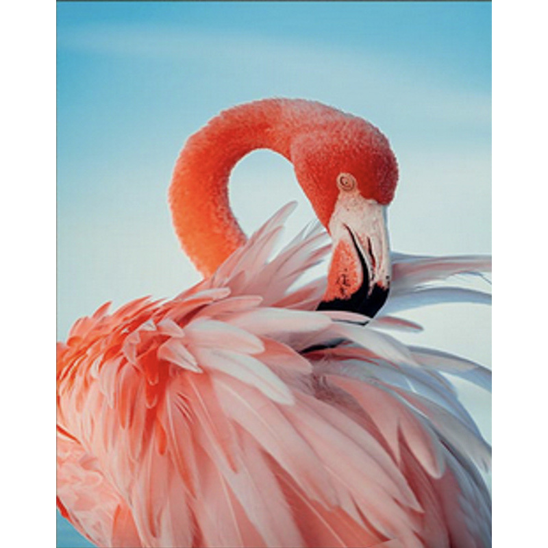 Diamantmosaik Strateg PREMIUM Leuchtend rosa Flamingo Größe 30x40 cm (HEG85873)