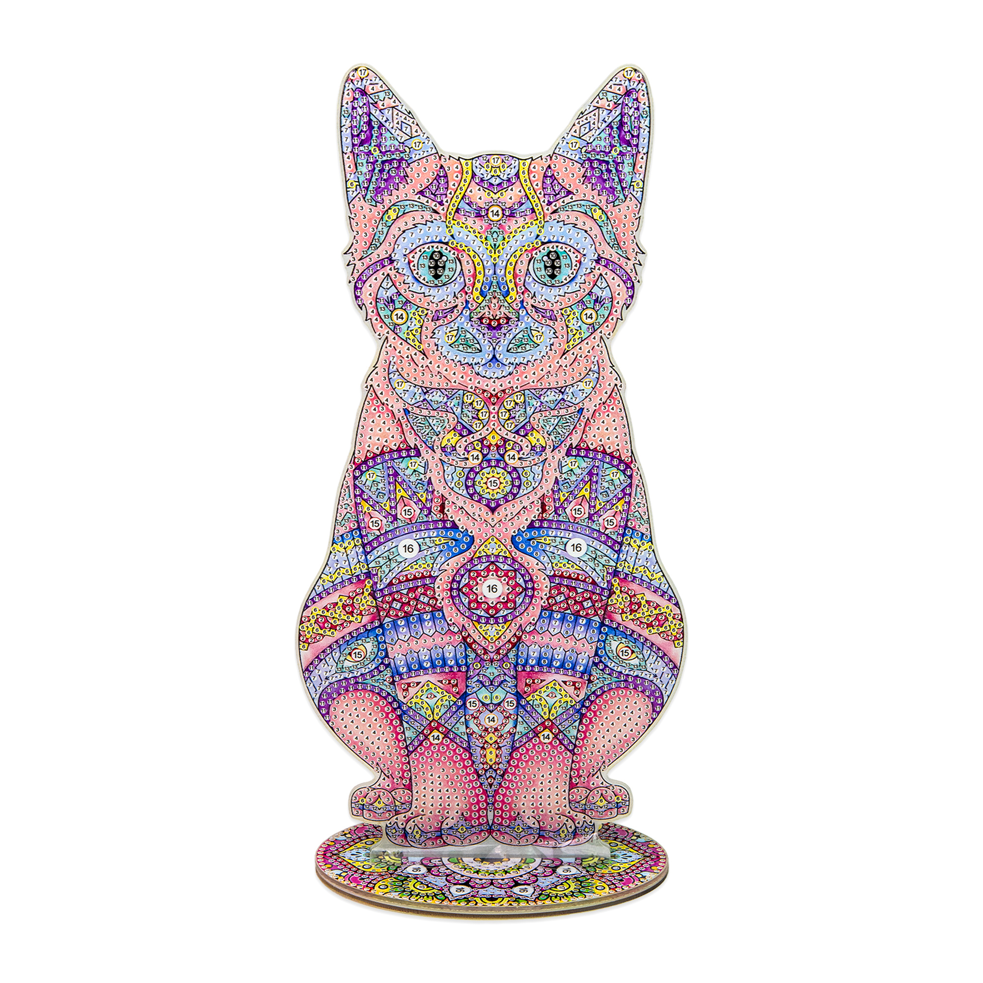 Diamond mosaic Strateg PREMIUM Kitten on a stand 30x30 cm (BJP13)