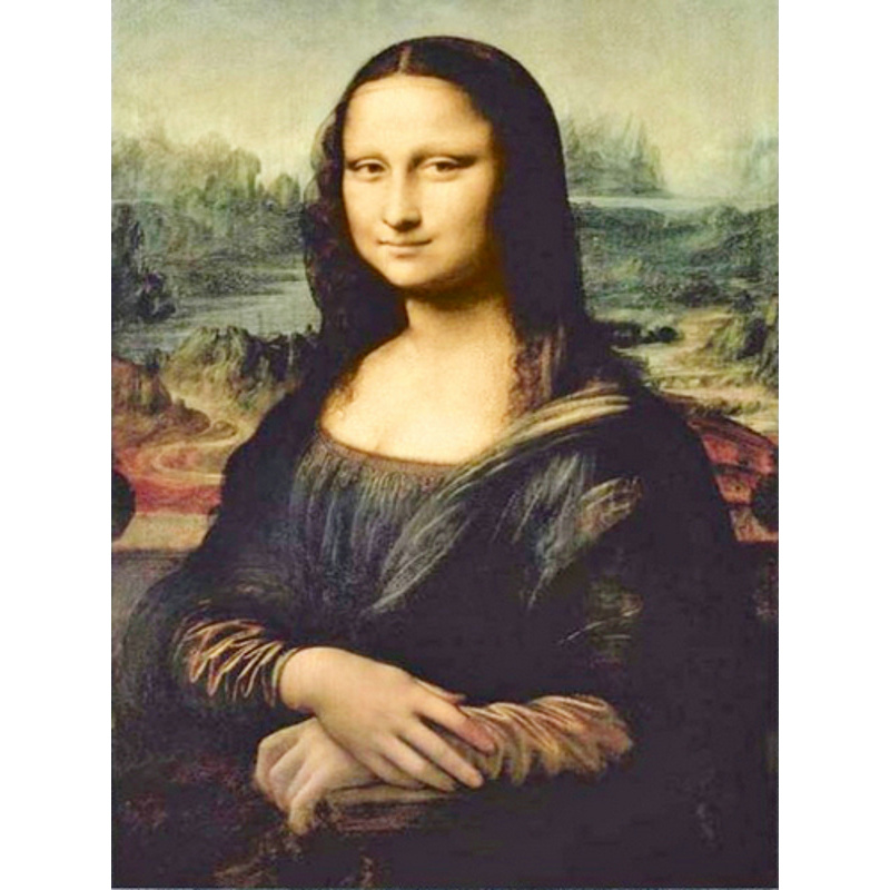 Diamantmosaik Strateg PREMIUM Leonardo da Vinci Mona Lisa rahmenlos Größe 30x40 cm (JSDF70887)