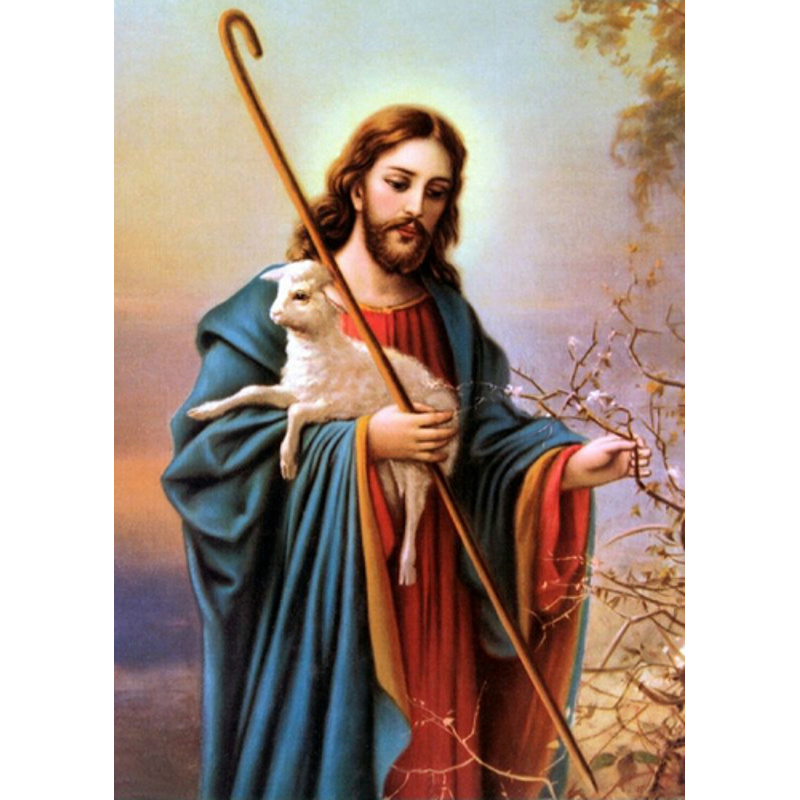 Алмазная мозаика Strateg ПРЕМИУМ Иисус Христос пастырь без подрамника размером 30х40 см (JSDF79548)