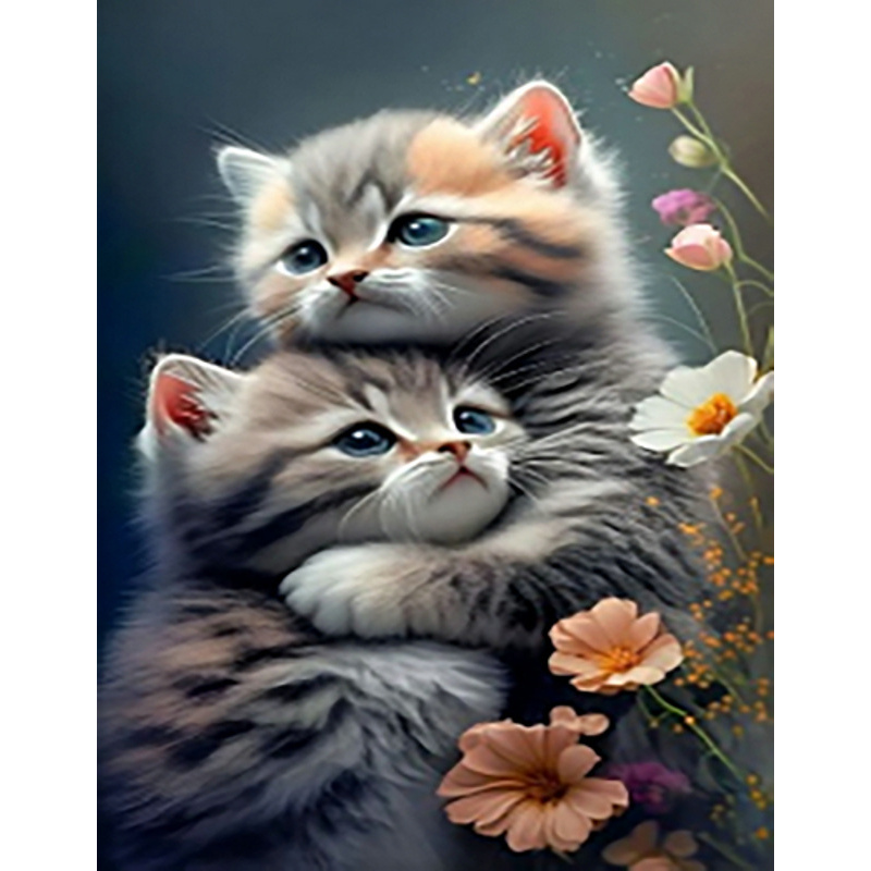 Алмазная мозаика Strateg ПРЕМИУМ Милые котята без подрамника размером 40х50 см (JSFH85876)