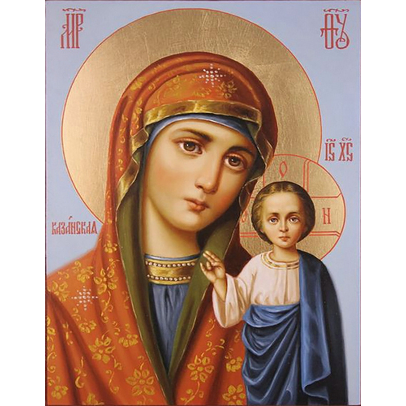Diamond mosaic Kazan Icon of the Mother of God without a subframe 40x50 cm (JSFH85888)